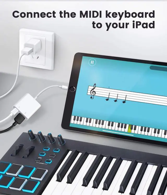 Alt view image 2 of 5 - USB Adapter for iPhone/iPad, Lghtnng to USB Female OTG Adpater,USB3 to iPad Adapter with Charging Port,Supports FlashDrives,MIDI,SD Card Reader and Mouse,Plug&Play