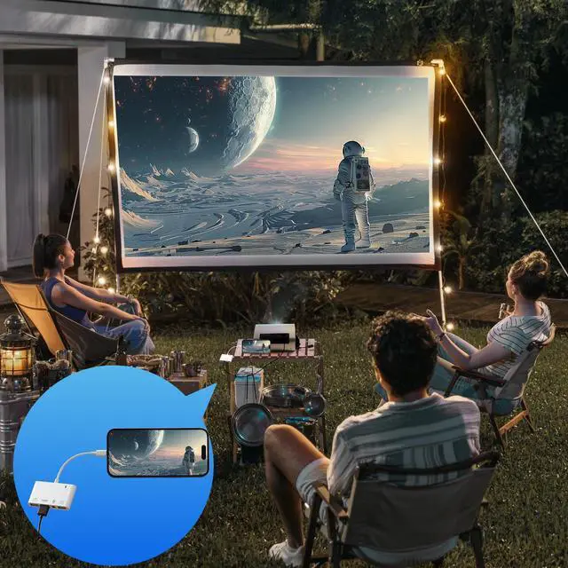 Alt view image 2 of 7 - Lightning to HDMI Adapter for iPhone/iPad to TV, Dual USB OTG Adapter with Microphone Input for Live-Streaming, MIDI Keyboard, Mouse, HD TV/Projector/Monitor Compatible (White)