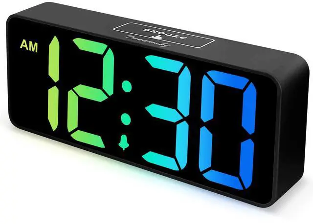 Main image of Large Digital Alarm Clock Big Numbers for Seniors & Visually Impaired, RGB 9 Inches Desk Clock for Bedroom, Dimmable Jumbo Display, USB Ports, Loud Alarm for Heavy Sleepers, Adjustable Volume