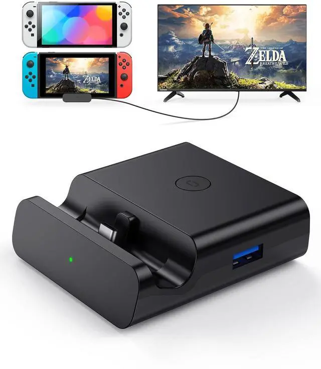Main image of Switch Docking Station for TV, USB C to HDMI Multiport Hub Adapter, Portable PD Charger Dock for Nintendo Switch & OLED Console
