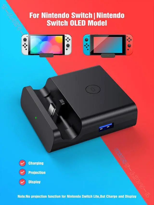 Alt view image 3 of 7 - Switch Docking Station for TV, USB C to HDMI Multiport Hub Adapter, Portable PD Charger Dock for Nintendo Switch & OLED Console