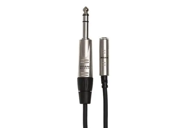 Alt view image 3 of 6 - HXMS-025 Pro Headphone Adaptor Cable, REAN 3.5 mm TRS to 1/4 Inch TRS, 25 Feet