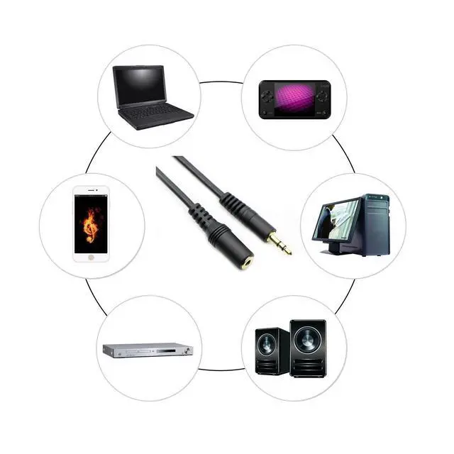 Alt view image 4 of 5 - 3.5mm Stereo Male to Female Extension Audio Cable Cord (100 Feet)