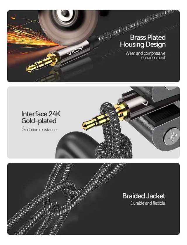 Alt view image 6 of 7 - Headphone Extension Cable 20 FT, 3.5mm Male to Female Braided Aux Cord