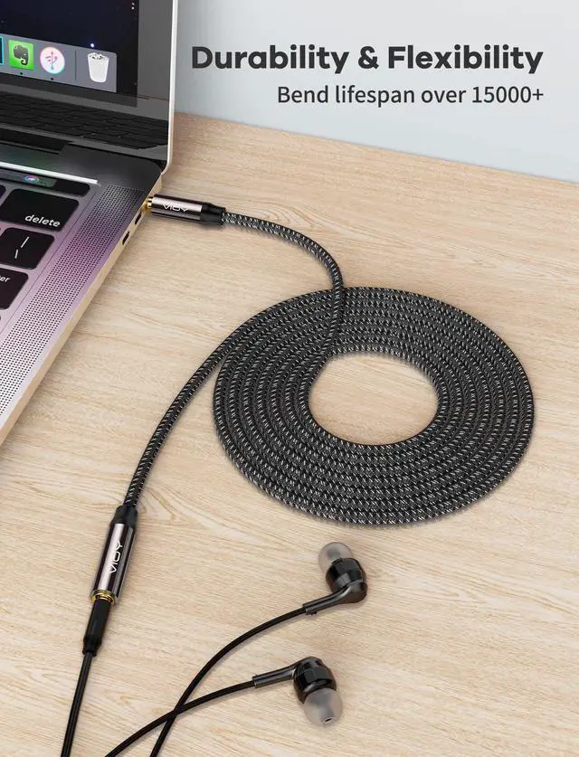 Alt view image 4 of 7 - Headphone Extension Cable 20 FT, 3.5mm Male to Female Braided Aux Cord