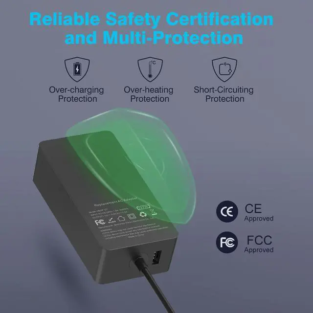 Alt view image 4 of 7 - 127W Charger for Microsoft Surface Book 3, Compatible with 102W Surface Book 2, 1, Laptop Studio 2, 1, Power Adapter for Windows Surface Pro/Laptop/Go, 10FT Cable with Powerful Magnetic Plug, LED