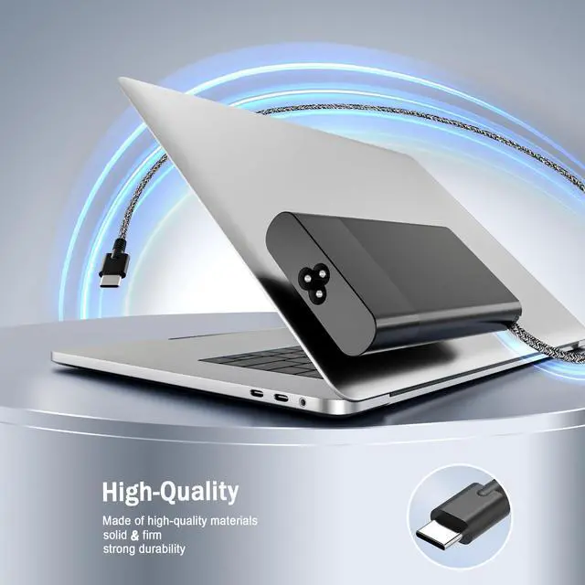 Alt view image 2 of 7 - New Slim 65W USB C Laptop Charger Replacement for HP Laptop Charger Elitebook x360 Pavilion Spectre Chromebook Envy Elite x2 Computer Travel Type C Braided Cable Power Cord Ac Adapter