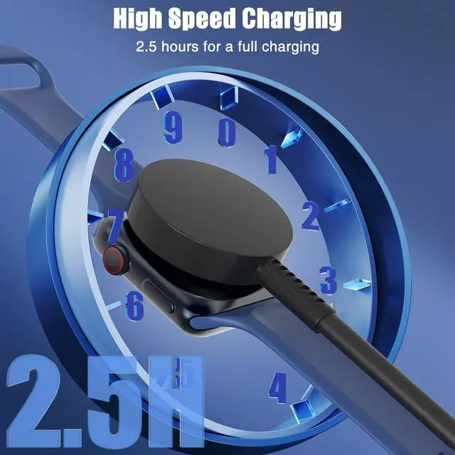 Alt view image 2 of 7 - 1Pack for Apple Watch Charger USB C Magnetic iWatch Charger Cable 1Pack USB to C Fast Charging Cord Compatible with Watch Ultra2 Ultra Series 9 8 7 6 SE SE2 5 4 3 2 1-3.3FT (1.1M) Black