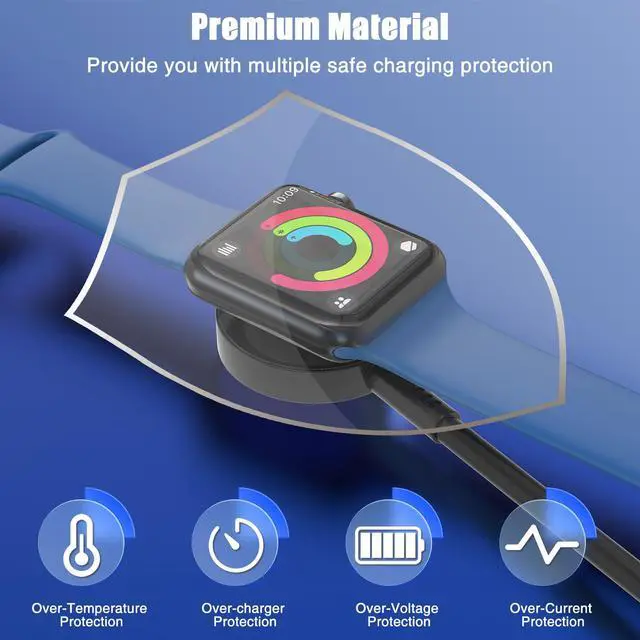 Alt view image 4 of 7 - 1Pack for Apple Watch Charger USB C Magnetic iWatch Charger Cable 1Pack USB to C Fast Charging Cord Compatible with Watch Ultra2 Ultra Series 9 8 7 6 SE SE2 5 4 3 2 1-3.3FT (1.1M) Black