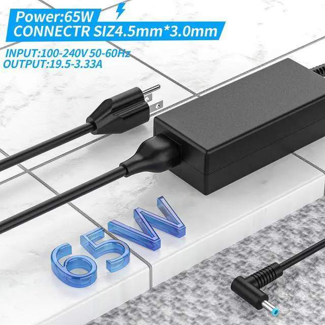 Alt view image 4 of 7 - 65W AC Charger Compatible with HP ProBook 450 G5 G6 G7 G8 G9 G10 ProBook 470 430 G8 440 445 640 650 G2 G3 G4 G5 G6 EliteBook L25298-001 L25298-003 TPN-LA16 19.5V 3.33A Laptop Power Supply Adapter
