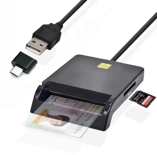Main image of USB SIM Smart Card Reader for Contact Card IC/ID SD TF MMC Card Readers USB-CCID PCSC Smart Card Reader ISO 7816 for Windows 7 8 10 Linux OS