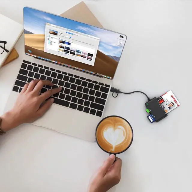 Alt view image 6 of 7 - USB C/A Smart Card Reader and Memory Card Adapter 7 in 2 CAC Reader- Military CAC, SIM, SD/TF/MS Pro Duo/M2/IC/PIV Card Reader for Windows/Mac/Linux, Plug and Play