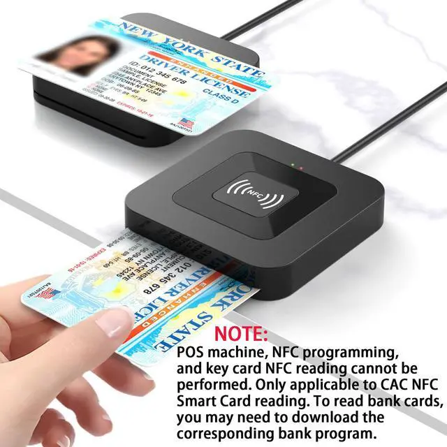 Alt view image 2 of 7 - CAC NFC Smart Card Reader Military, Dual Interface USB DOD Military ID/IC Card Reader with Contactless NFC Tap-to-Read, USB C Adapter Compatible with Windows, Linux, MacOS