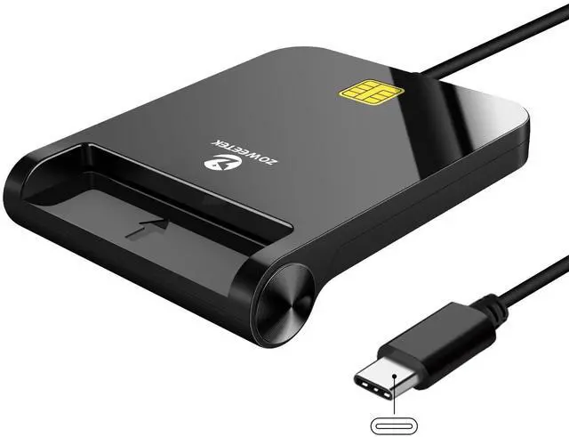 Main image of CAC Reader USB C, CAC Card Reader Military, DOD Military USB Common Access CAC, Compatible with Windows 10/11, Mac OS 10.15 and Linux (Type C)