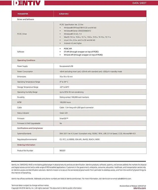 Alt view image 5 of 5 - SCR3310v2.0 USB Smart Card Reader USB-C