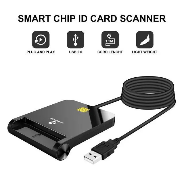 Alt view image 7 of 7 - CAC Reader Military, CAC Card Reader Military, Smart Card Reader Military, Compatible with Windows, Mac OS and Linux
