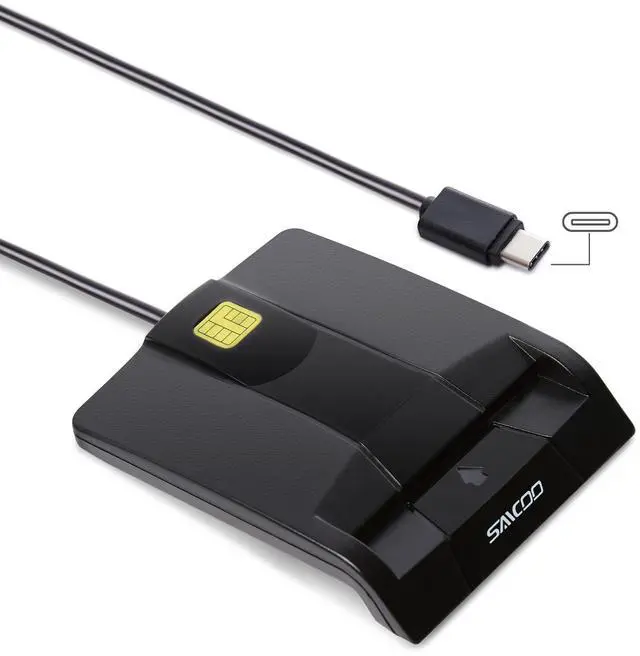 Main image of Type C Smart Card Reader DOD Military USB-C Common Access CAC Card Reader, Compatible with Windows (32/64bit) XP/Vista/ 7/8/10, Mac OS X