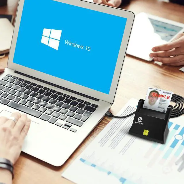 Alt view image 5 of 7 - CAC Reader, CAC Card Reader Military, DOD Military USB Common Access CAC Smart Card Reader, Compatible with Windows, Mac OS and Linux