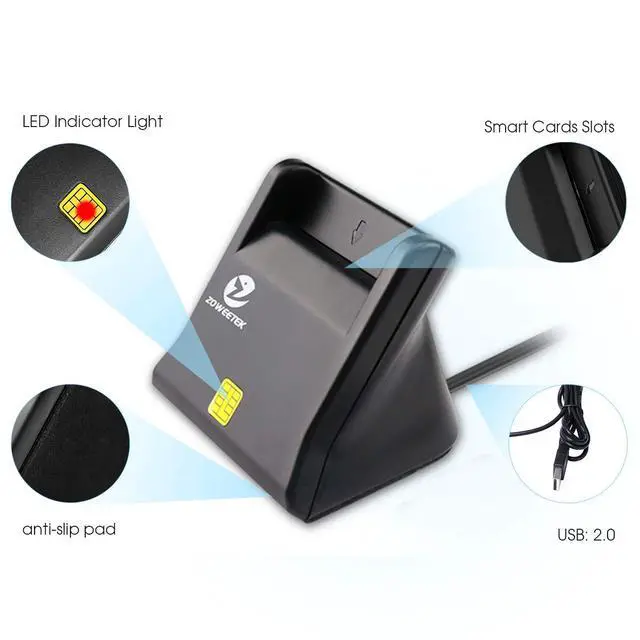 Alt view image 6 of 7 - CAC Reader, CAC Card Reader Military, DOD Military USB Common Access CAC Smart Card Reader, Compatible with Windows, Mac OS and Linux