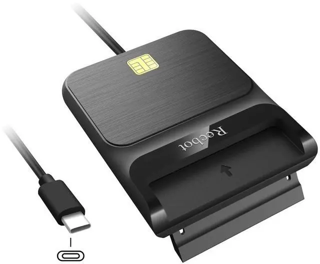 Main image of CAC Reader USB C, CAC Reader Military USB C, Smart Card Reader Common Access CAC Card Reader Military, Compatible with Windows, Mac OS and Linux