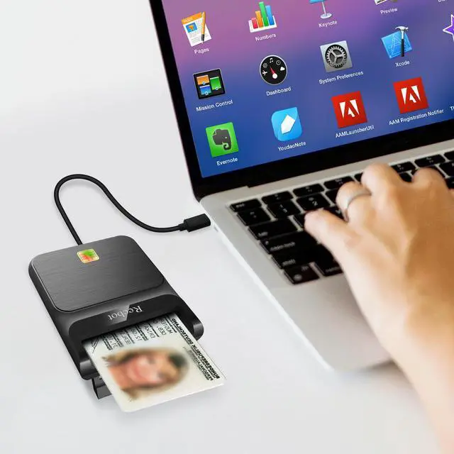 Alt view image 7 of 7 - CAC Reader USB C, CAC Reader Military USB C, Smart Card Reader Common Access CAC Card Reader Military, Compatible with Windows, Mac OS and Linux