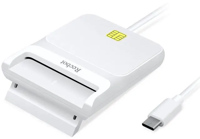 Main image of CAC Reader USB C, CAC Reader Military, DOD Military USB C Common Access CAC Smart Card Reader, Compatible with Windows, Mac OS and Linux (White)