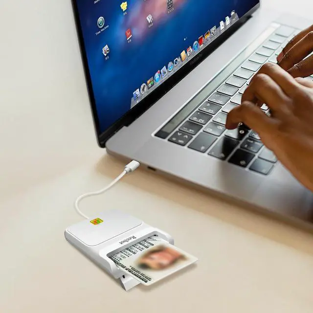 Alt view image 7 of 7 - CAC Reader USB C, CAC Reader Military, DOD Military USB C Common Access CAC Smart Card Reader, Compatible with Windows, Mac OS and Linux (White)