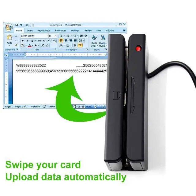 Alt view image 5 of 7 - USB Magnetic Stripe 3-Track POS Credit Card Reader Swiper - Magstripe Swipe Card Reader