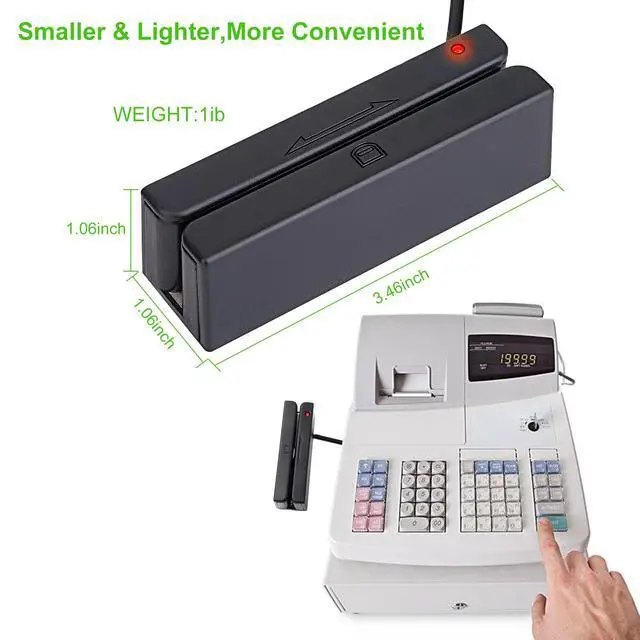 Alt view image 7 of 7 - USB Magnetic Stripe 3-Track POS Credit Card Reader Swiper - Magstripe Swipe Card Reader