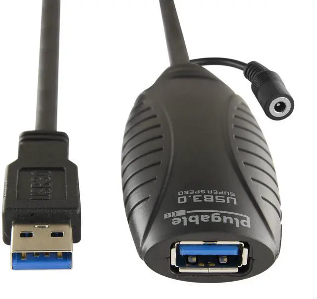 Main image of 10 Meter (32 Foot) USB 3.0 Active Extension Cable with AC Power Adapter, Back-Voltage Protection, and Driverless Technology