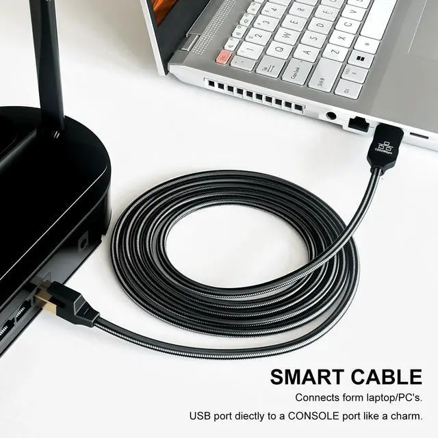 Alt view image 3 of 6 - USB to Ethernet Cable 20Ft,USB 3.0 Male to RJ45 Serial Adapter Directly Connected, Compatible with Laptop, PC, MacBook, Switch, Windows, macOS, Linux(20Ft/6M)