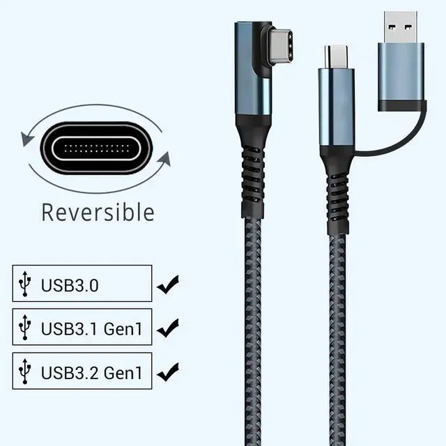 Alt view image 3 of 6 - VR Link Cable 20FT Compatible for Oculus Quest 2, USB 3.2 Type C to C 5Gbps High Speed Data Transfer & Fast Charging Cord Compatible for Virtual Reality Headset and PC Gaming