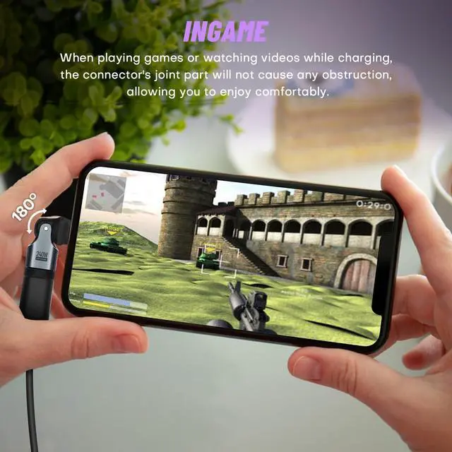 Alt view image 2 of 7 - USB Adapter Type C to C Right Angle 180° Rotation PD 240W 4 Pack USB2.0 480Mbps Phone OTG Fast Charge Adapters with LED Indicator for Type-C Devices (Black)