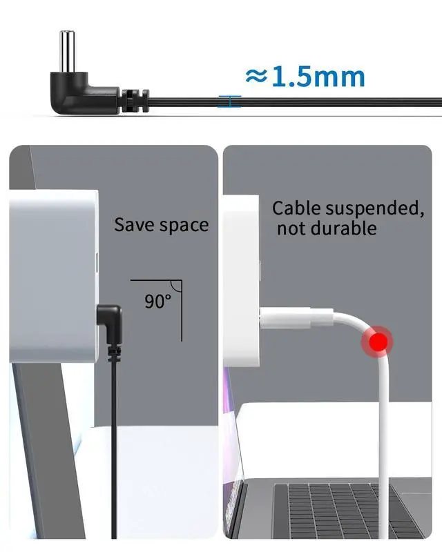 Alt view image 3 of 7 - 2Pack 90 Degree USB2.0 C Male to Female Extension Cable 8 Inch, Rightangle USBC Adapter, 100W Fast Charging, 480Mbps Flexible & Soft Flat Type-C Extender Cord (Not Supported Video and USB3.0)