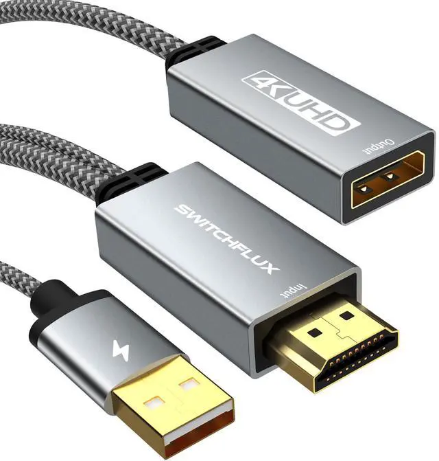 Main image of HDMI to Displayport Adapter, 4K@60Hz Active HDMI Male to DP Female Converter Adapter High Speed HDCP 2.2 Cable for PC,NVIDIA,AMD,NS,PS4/5,Xbox One/Series X (8.66 in)