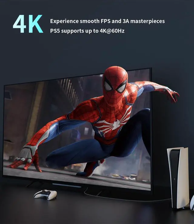 Alt view image 3 of 7 - HDMI to Displayport Adapter, 4K@60Hz Active HDMI Male to DP Female Converter Adapter High Speed HDCP 2.2 Cable for PC,NVIDIA,AMD,NS,PS4/5,Xbox One/Series X (8.66 in)