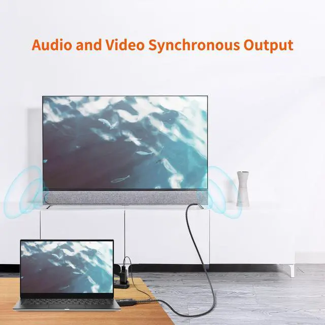 Alt view image 4 of 7 - Active 4K HDMI to Displayport 1.2 Converter Adapter Cable, from HDMI Source to DisplayPort Monitor Cable - Unidirectional M/M - for PS3/PS4/TV/Monitor/Projector