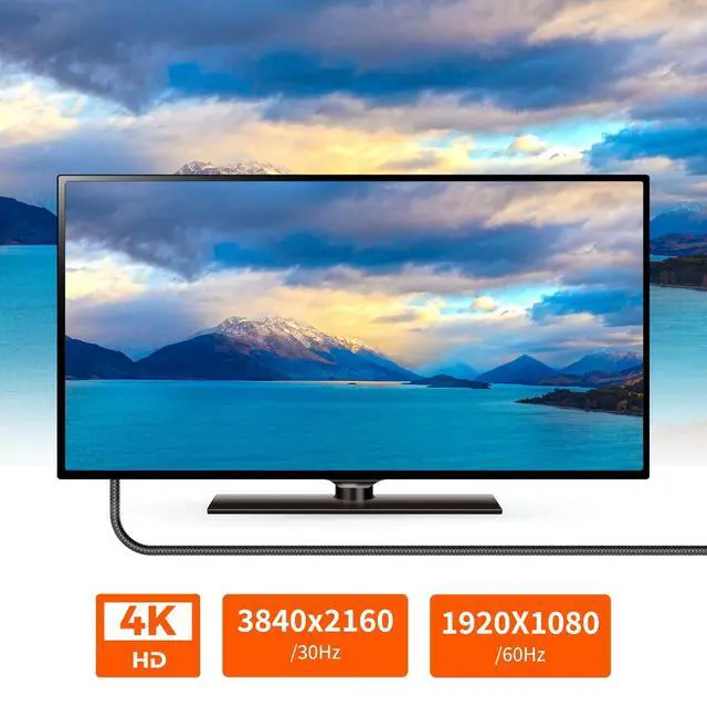 Alt view image 6 of 7 - Active 4K HDMI to Displayport 1.2 Converter Adapter Cable, from HDMI Source to DisplayPort Monitor Cable - Unidirectional M/M - for PS3/PS4/TV/Monitor/Projector