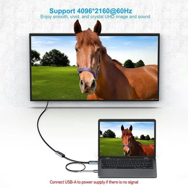 Alt view image 3 of 7 - HDMI to DisplayPort Adapter, HDMI Source to DisplayPort Monitor Compatible with PC Graphics Card Laptop PS5 Xbox One(360) Supporting 4K@60Hz 2K@144Hz 1080P@165Hz