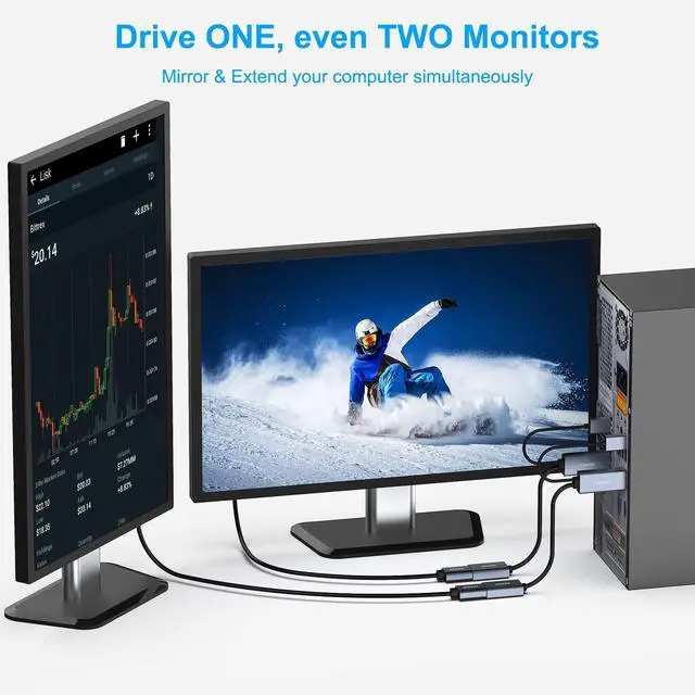 Alt view image 6 of 7 - HDMI to DisplayPort Adapter, HDMI Source to DisplayPort Monitor Compatible with PC Graphics Card Laptop PS5 Xbox One(360) Supporting 4K@60Hz 2K@144Hz 1080P@165Hz