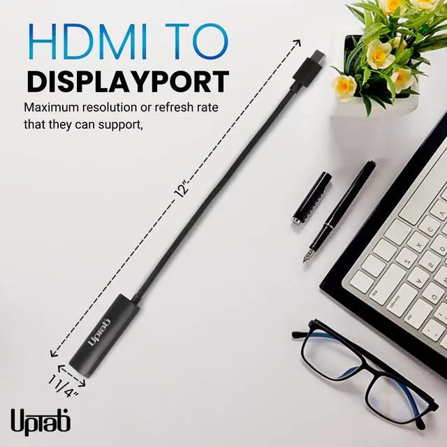 Alt view image 7 of 7 - HDMI to DisplayPort Adapter 8K, HDMI 2.1 to DP 1.4 for HDMI Equipped Systems to Connect to DisplayPort Monitors - Compatible with PS5 Xbox One/X/S and PlayStation 5 and More