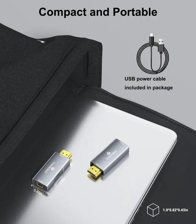 Alt view image 6 of 7 - HDMI to Mini DisplayPort Adapter 4K 60Hz, HDMI Souce to Mini DP Monitor Converter, Male to Thunderbolt 2 Female Compatible with Laptops, Graphics Cards, PS5, AMD,NVIDIA-1 Pack