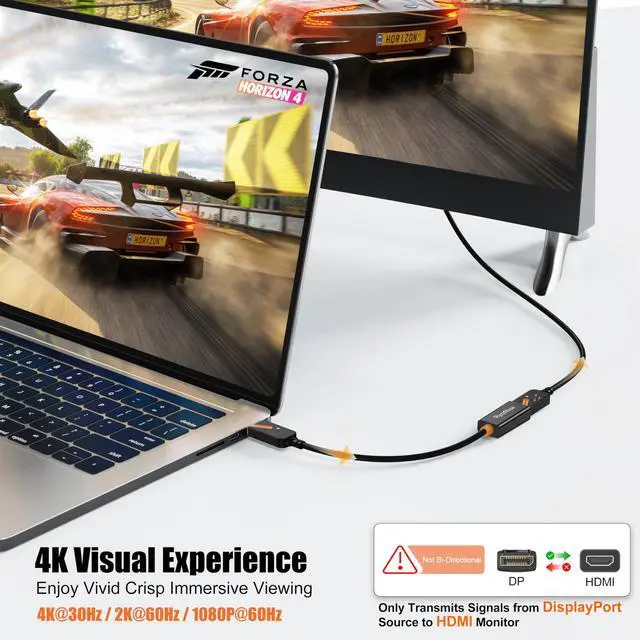 Alt view image 2 of 7 - 4K Display Port to HDMI Adapter, 5 Pack, 10.2Gbps DP 1.2 to HDMI 1.4 Adapter, Uni-DirectionalMale to Female Compatible with Monitor, Laptop, PC, Projector, TV