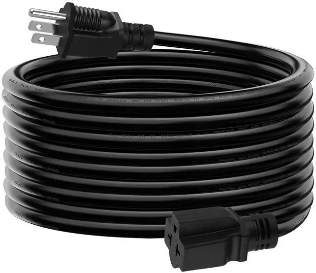 Main image of 15 FT 12 Gauge Extension Cord, 12AWG 15Amp 5-15P Household AC Plug Adapter to 20Amp 5-15R, 5-20R, 6-15R, 6-20R, T Blade Outlet Power Cord.