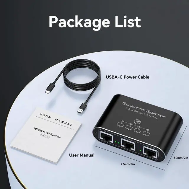 Alt view image 7 of 7 - Ethernet Splitter 1 to 4 1000Mbps Internet Splitter Supports Simultaneous Networking of 4 Devices Works with Cat5/5e/6/7/8 Cable