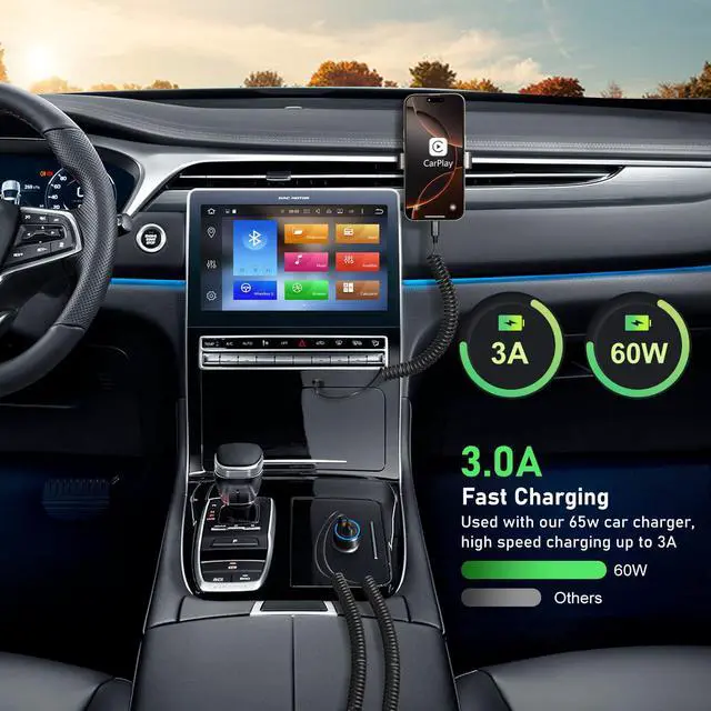 Alt view image 2 of 7 - Coiled USB C Cable for Car 5 Pack, 5FT USB Type C Coiled Cable 3A Fast Charging Retractable Auto USB A to USB C Car Charger Cord for iPhone 17 16 15 Pro Max Plus, Galaxy S25 S24 A15 A55