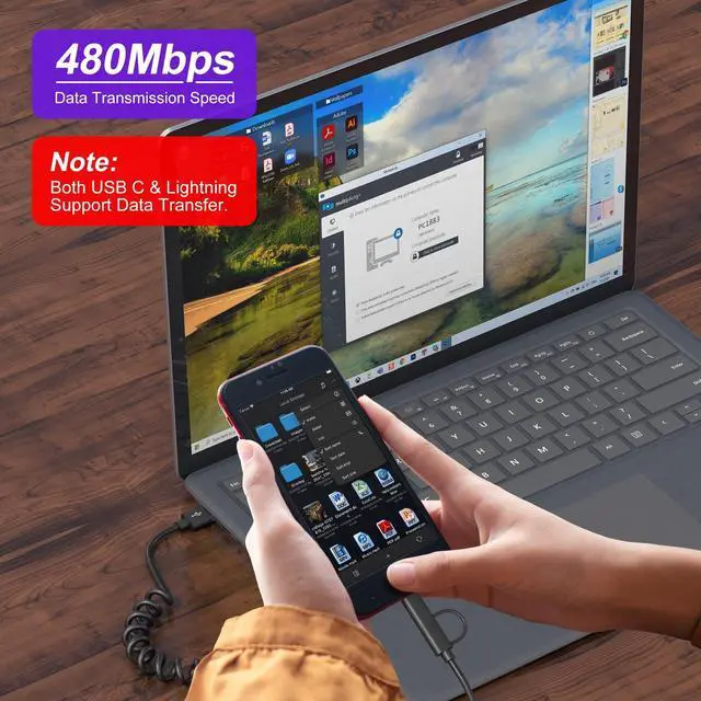 Alt view image 6 of 7 - USB to USB C and Lightning Cable Combo 2 in 1 Coiled Cable Support Apple Carplay & Android Auto 3A Fast Charge Data Sync Short Curly Lightning and USB C Dual Cable for iPhone 15 14 13 12 Android, 3FT