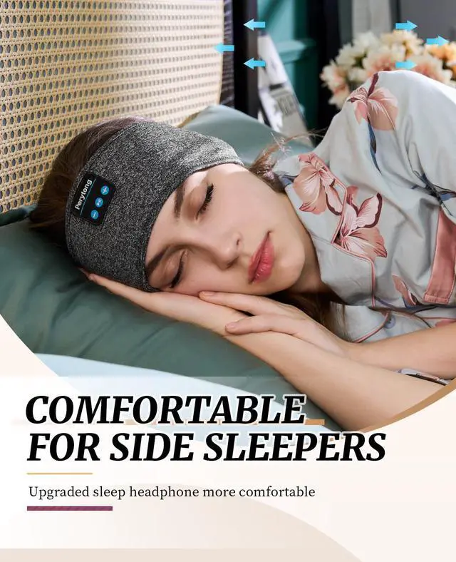 Alt view image 3 of 7 - Sleep Headphones Wireless, Bluetooth Sports Headband Headphones with Ultra-Thin HD Stereo Speakers Perfect for Sleeping,Workout,Jogging,Yoga,Insomnia, Air Travel, Meditation (Grey)