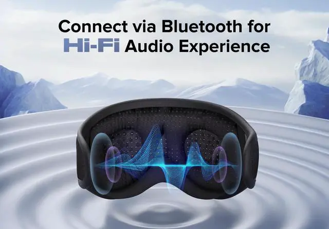 Alt view image 7 of 7 - Sleep Mask with Bluetooth Headphones, 3D Eye Mask for Sleep Headphones with White Noise, Total Blackout, 5.4 Bluetooth, Timer, 15 Hours for Women Men, Travel, Meditation, Nap, CPAP Users