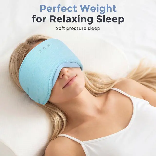Alt view image 4 of 7 - Sleep Headphones with Bluetooth 5.4 Sleep Mask, Bamboo Cotton Music Wireless Bluetooth Eye Mask for Sleeping, Earphones HD Speaker Microphone for Travel, Gifts for Men Women(Blue)